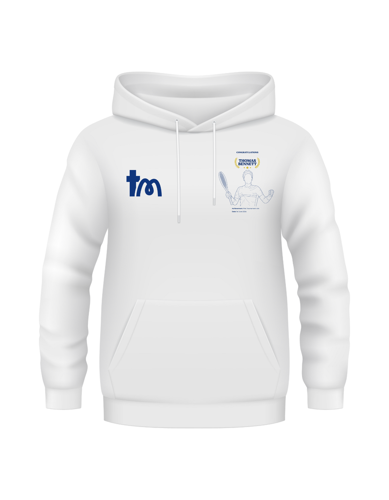 Personalised Embroidered Tennis Achievement Hoodie