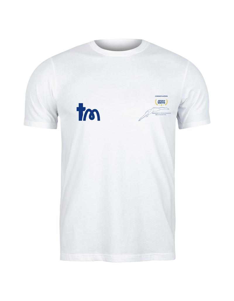 Personalised Embroidered Swimming Achievement T-Shirt