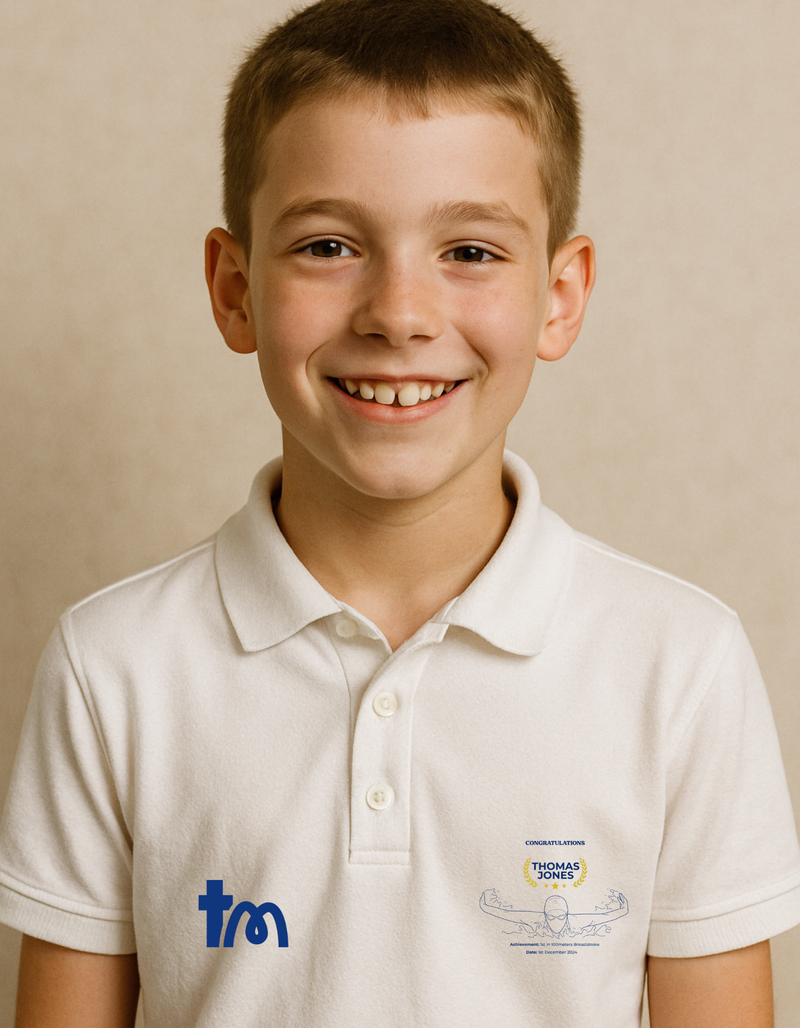 Personalised Embroidered Swimming Pride Polo Shirt
