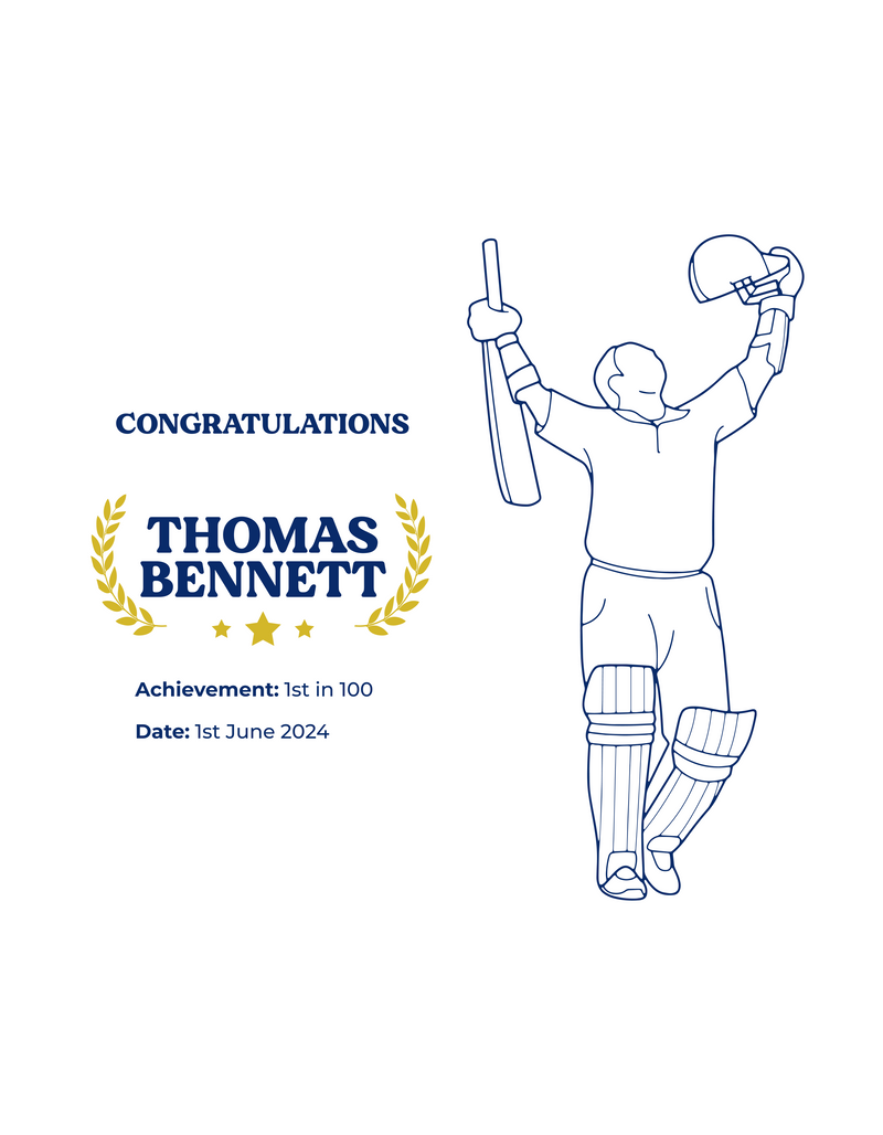 Personalised Embroidered Cricket Achievement Polo Shirt