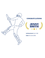 Personalised Embroidered Cricket Batting Achievement Hoodie