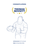 Personalised Embroidered Rugby Achievement Hoodie