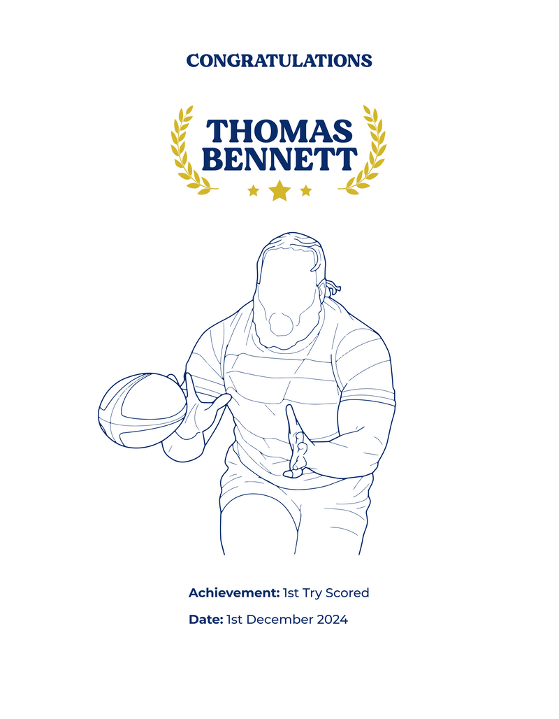 Personalised Embroidered Rugby Achievement Polo Shirt