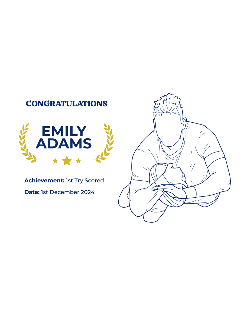 Personalised Embroidered Rugby Achievement T-Shirt