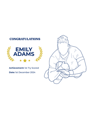 Personalised Embroidered Rugby Achievement T-Shirt
