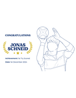 Personalised Embroidered Rugby Achievement Polo Shirt