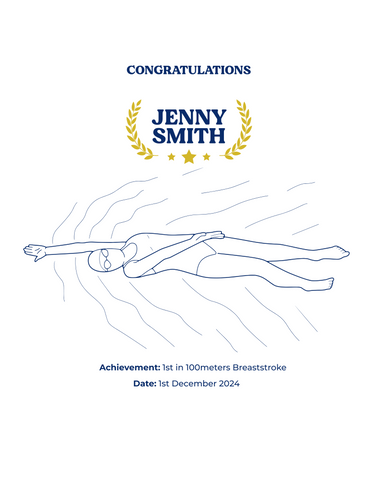 Personalised Embroidered Swimming Success T-Shirt