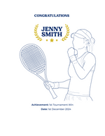 Personalised Embroidered Tennis Success Polo Shirt