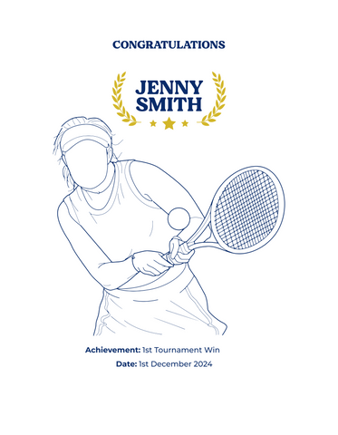 Personalised Embroidered Tennis Achievement Polo Shirt