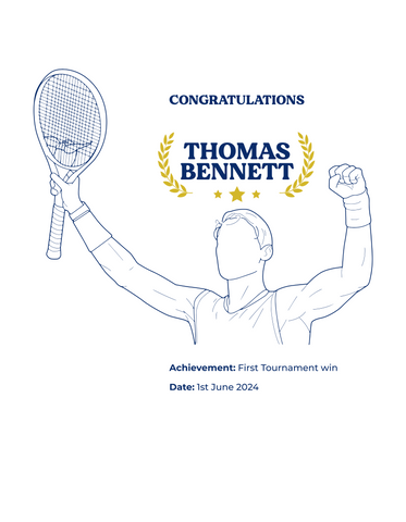 Personalised Embroidered Tennis Honour Polo Shirt