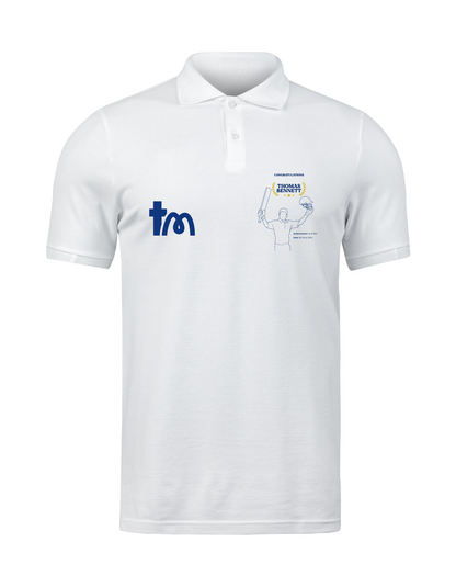 Personalised Embroidered Cricket Batting Tribute Polo Shirt