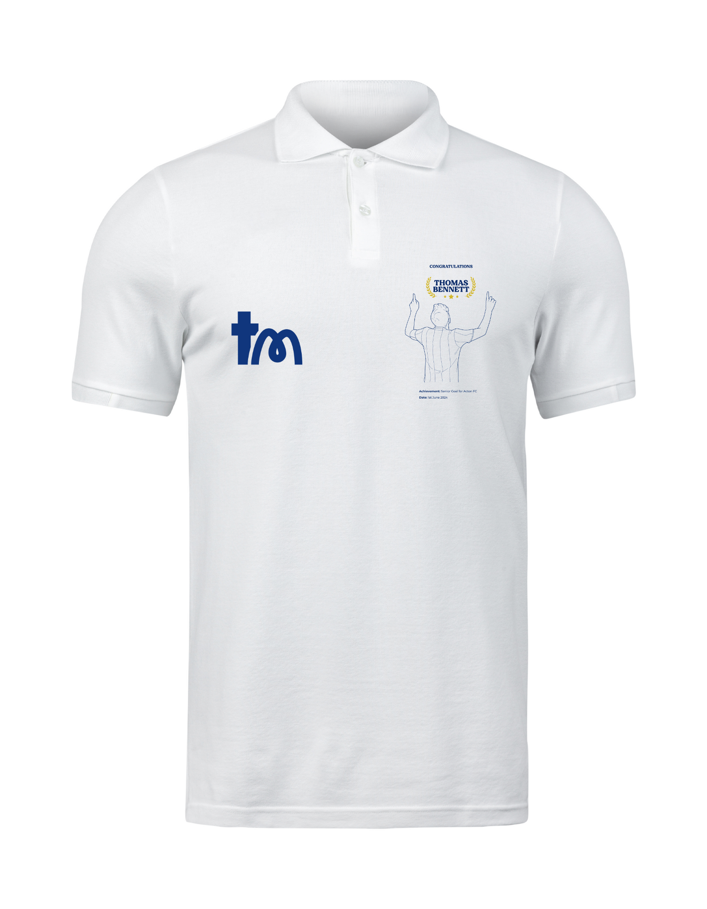 Personalised Embroidered Football Milestone Polo Shirt
