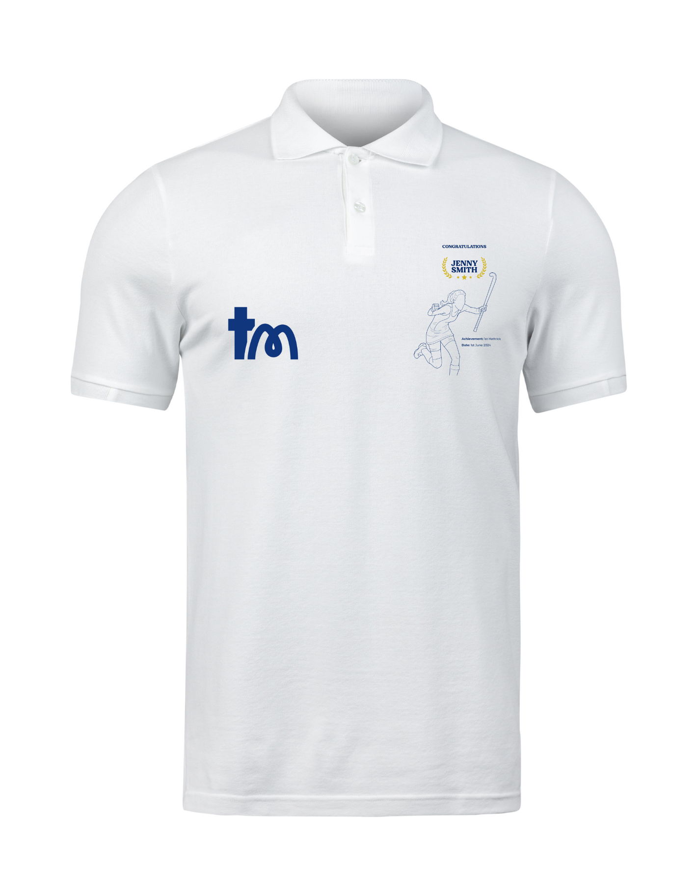Personalised Embroidered Hockey Milestone Polo Shirt
