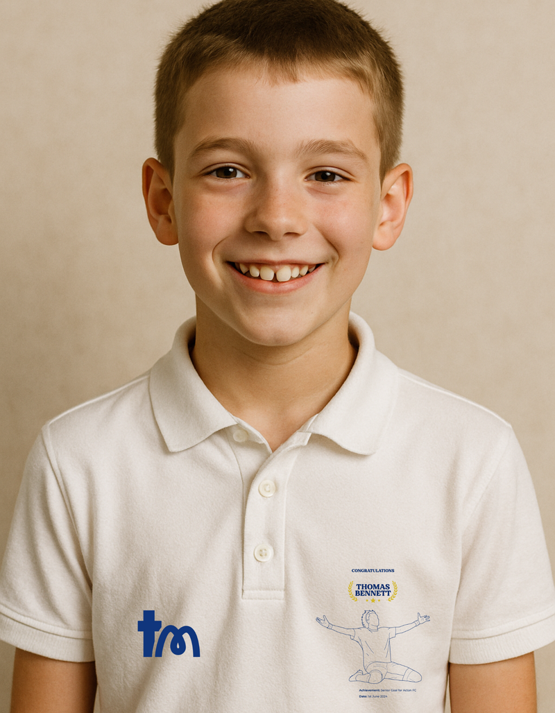 Personalised Embroidered Football Achievement Polo Shirt