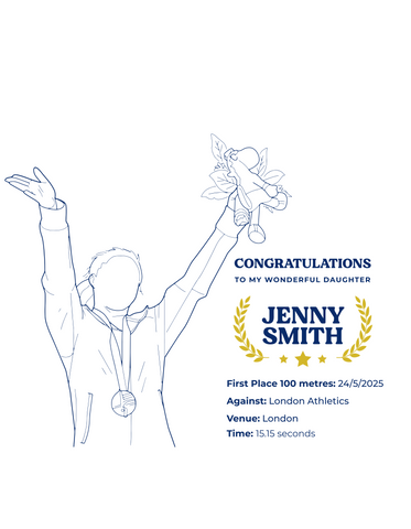 Embroidered Athletics Achievement T-Shirt, Personalised Gift