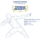 Congratulations for a runner with a stylised illustration of a runner and personalised text.