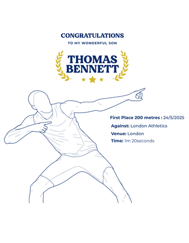 Personalised Embroidered Athletics Achievement T-Shirt