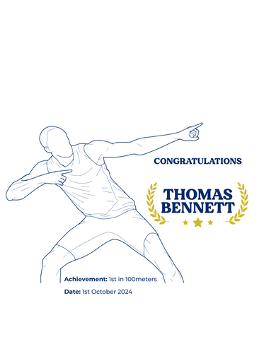 Personalised Embroidered Athletics Achievement T-Shirt
