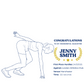 Athletic achievement certificate with a line drawing of a runner and celebratory text on a white background