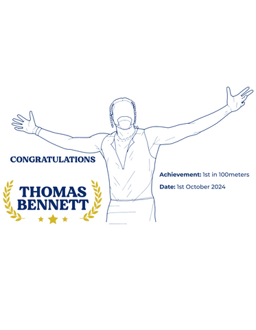 Personalised Embroidered Athletics Achievement T-Shirt