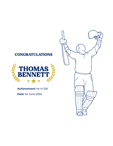 Personalised Embroidered Cricket Achievement Polo Shirt