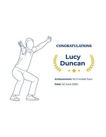 Personalised Embroidered Cricket Bowling Achievement Hoodie