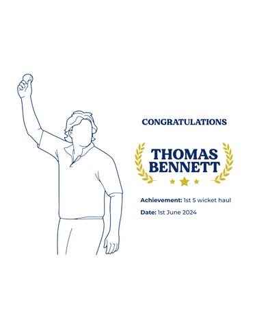 Personalised Embroidered Cricket Bowling Mastery T-Shirt