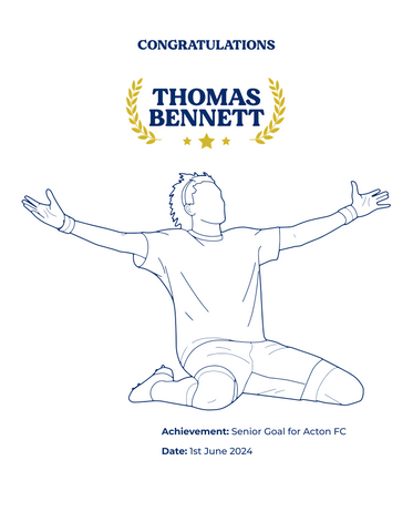 Personalised Embroidered Football Achievement T-Shirt
