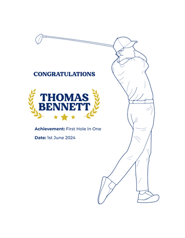 Personalised Embroidered Golf Milestone Hoodie