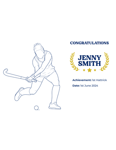 Personalised Embroidered Hockey Achievement Polo Shirt