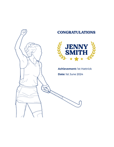Personalised Embroidered Hockey Achievement T-Shirt