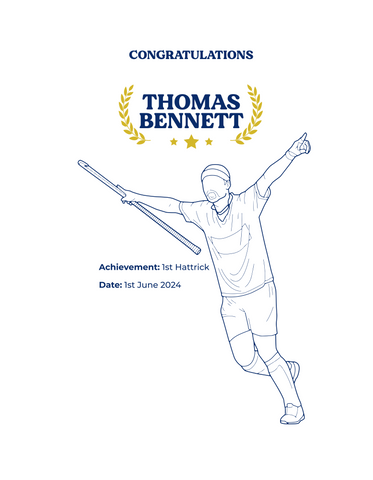 Personalised Embroidered Hockey Achievement T-Shirt