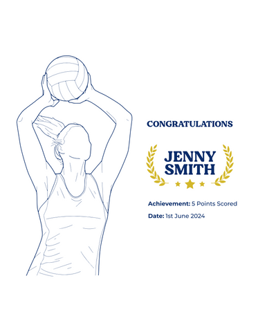 Personalised Embroidered Netball Success T-Shirt