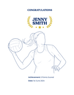 Personalised Embroidered Netball Achievement Hoodie