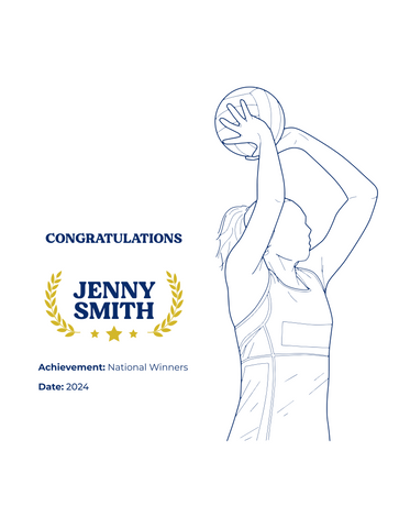 Personalised Embroidered Netball Glory T-Shirt