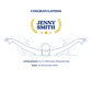 Congratulations card for Jenny Smith with a swimmer design on a white background showcasing a TeeMemento product