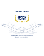 Personalised Embroidered Swimming Achievement Hoodie