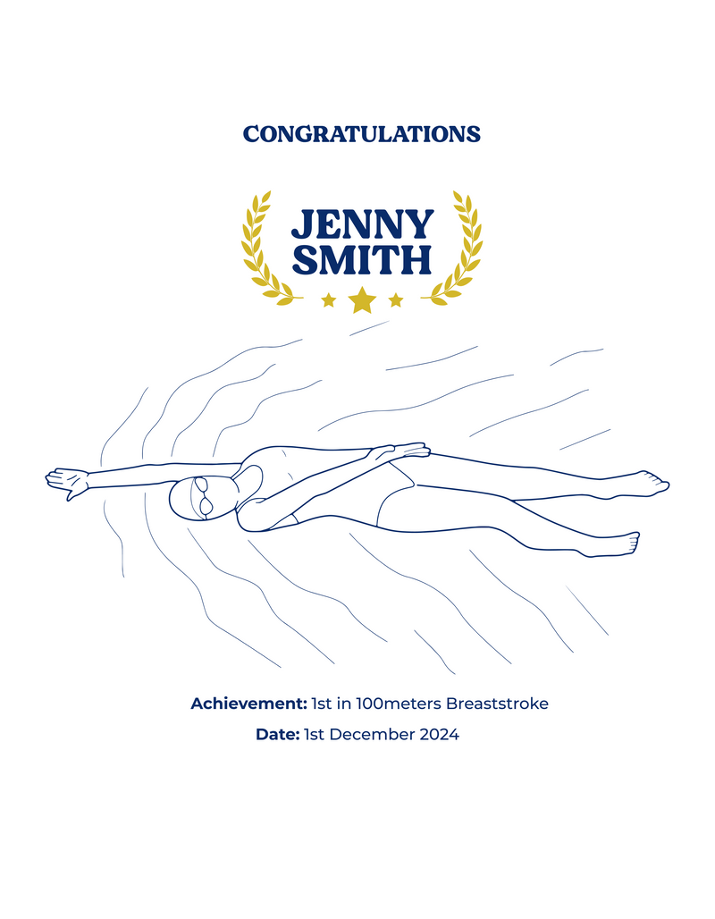 Personalised Embroidered Swimming Milestone Hoodie