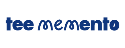 Blue 'teememento' logo on a white background