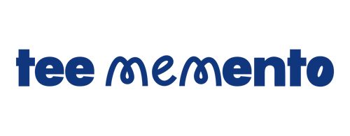 Blue 'teememento' logo on a white background