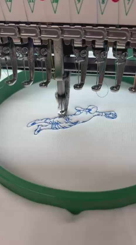 Video of TeeMemento product being embroidered
